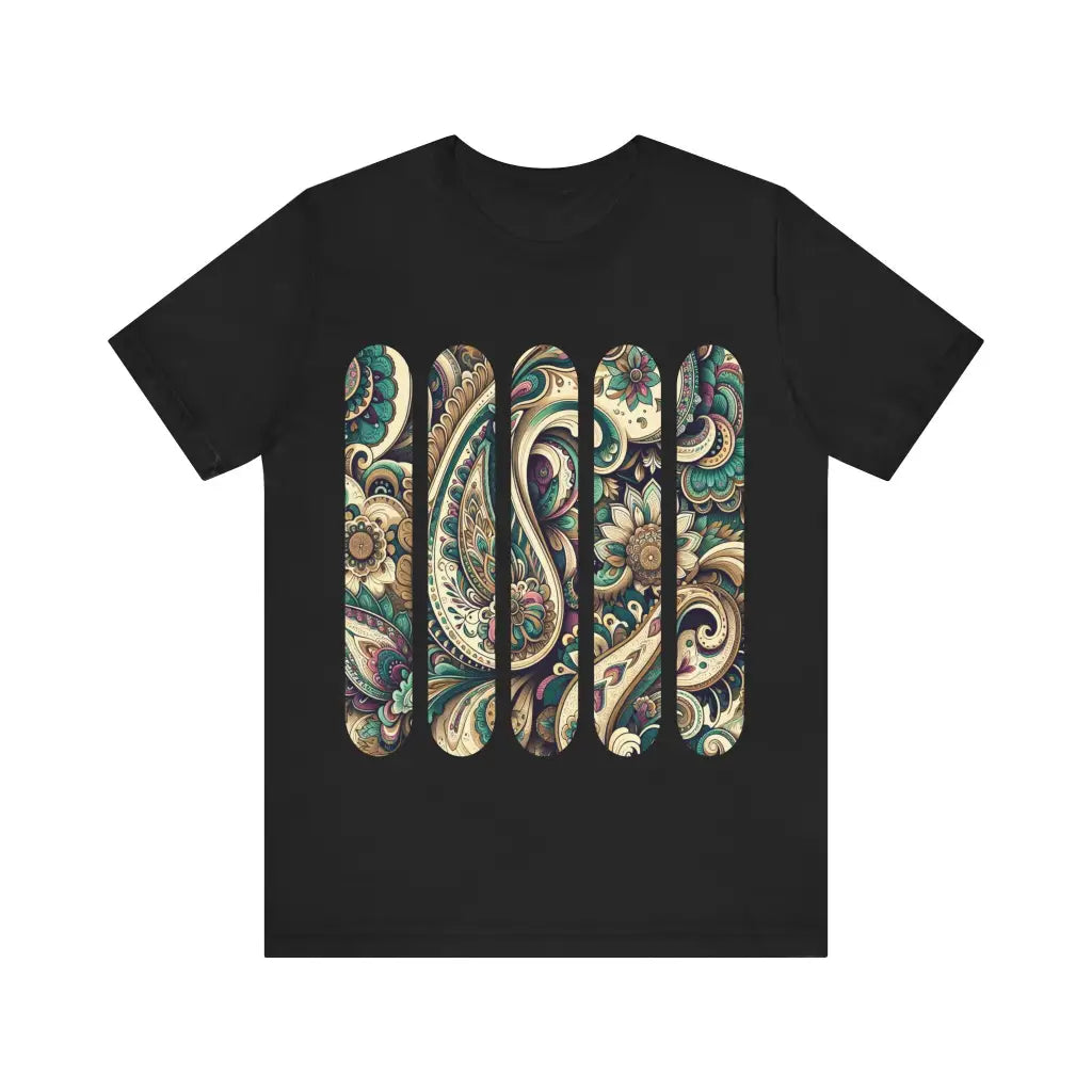 Ornate Paisley Tapestry - Jersey Short Sleeve Tee - Black