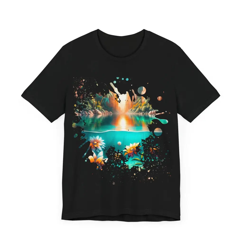 Palm Oasis Reflection - Jersey Short Sleeve Tee - T-Shirt