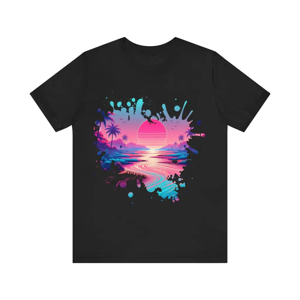 Palm Silhouettes at Sunrise - Jersey Short Sleeve Tee