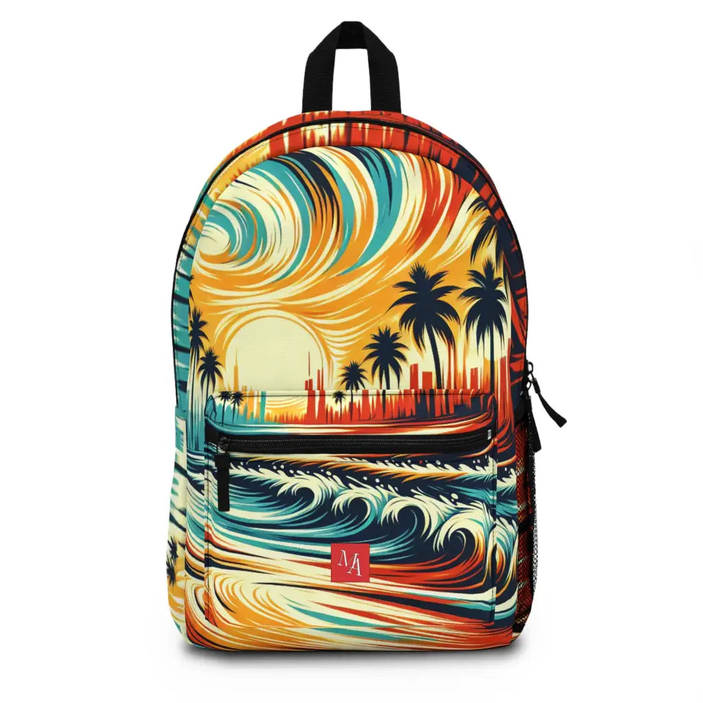 Palm Wave Illusion Backpack One size Bags