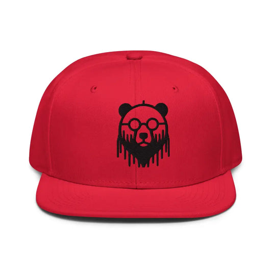 Panda Meltdown Snapback Hat - Red