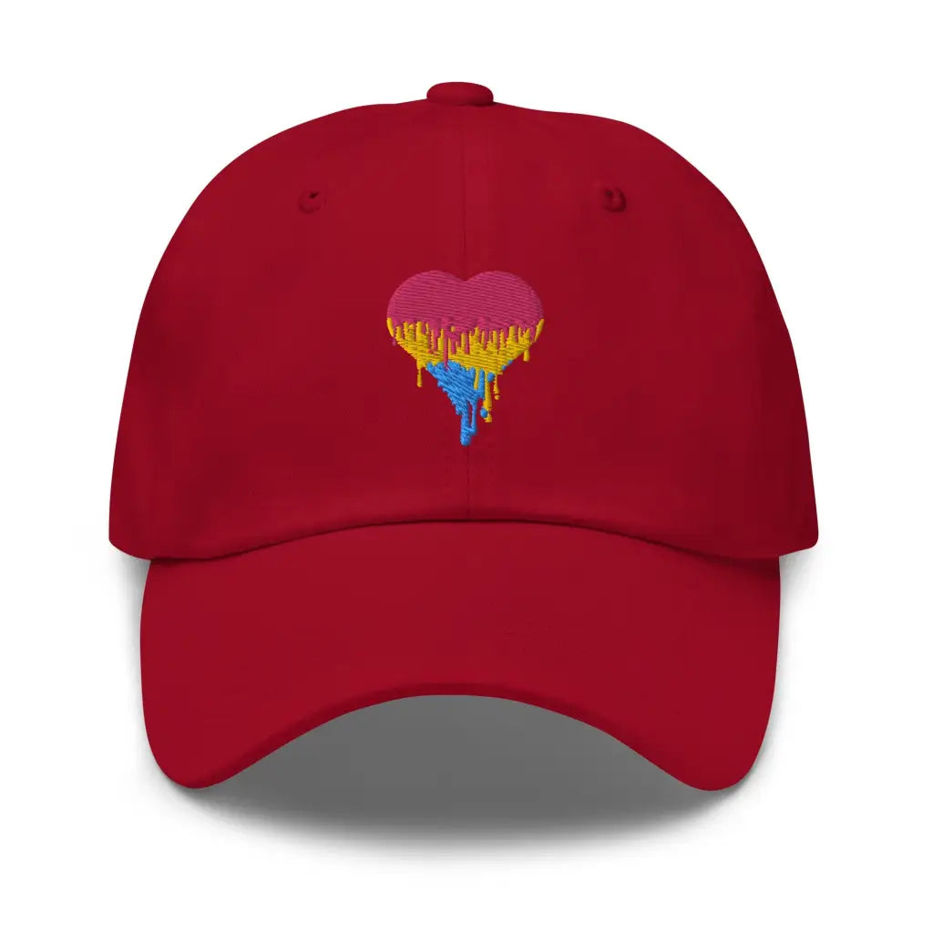 Pansexual Love is LGBTQ Dad hat - Cranberry - Hat