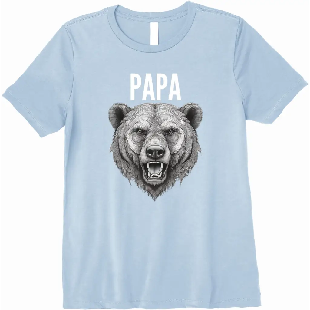 Men’s Papa Bear: Fierce Protector in Grayscale Art