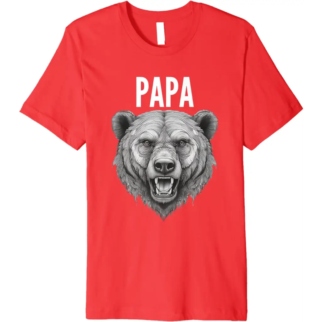 Men’s Papa Bear: Fierce Protector in Grayscale Art