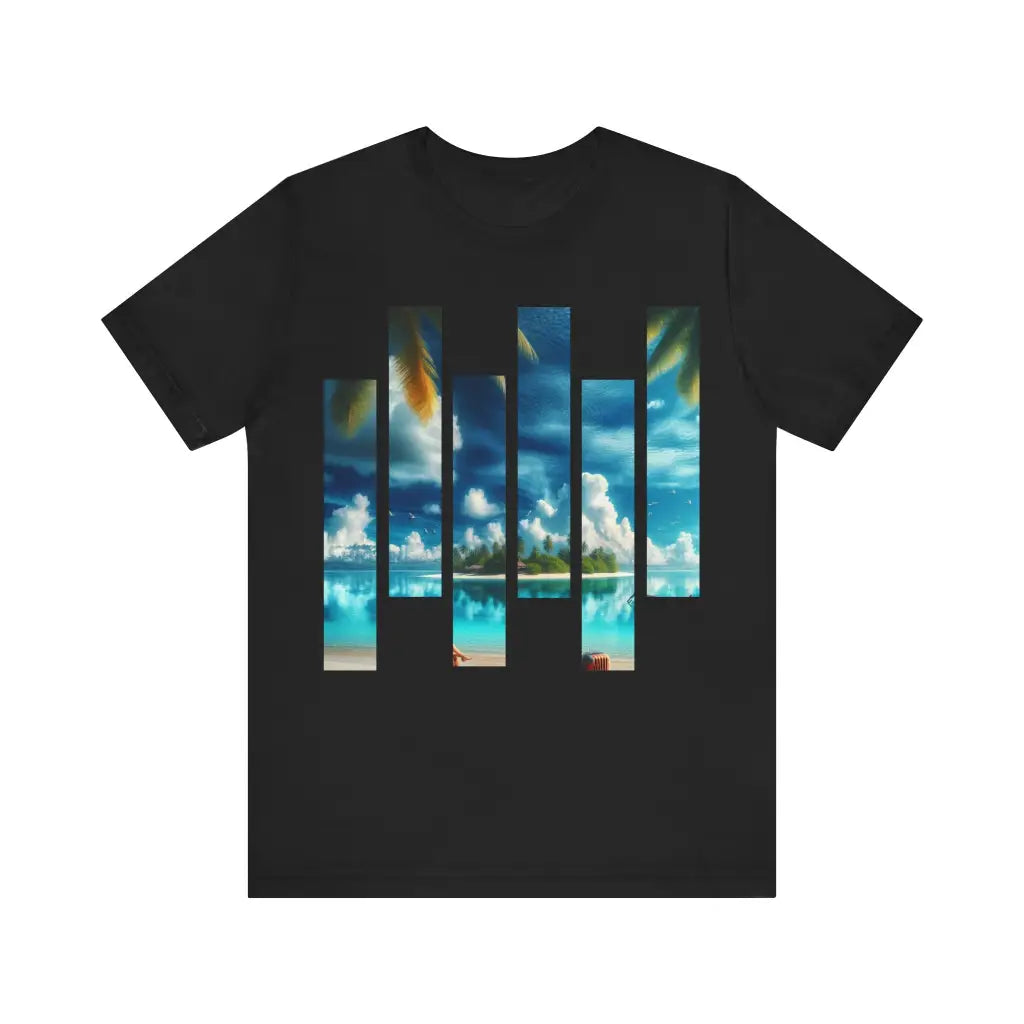 Paradise Stripes Jersey Short Sleeve Tee Black / S T Shirt