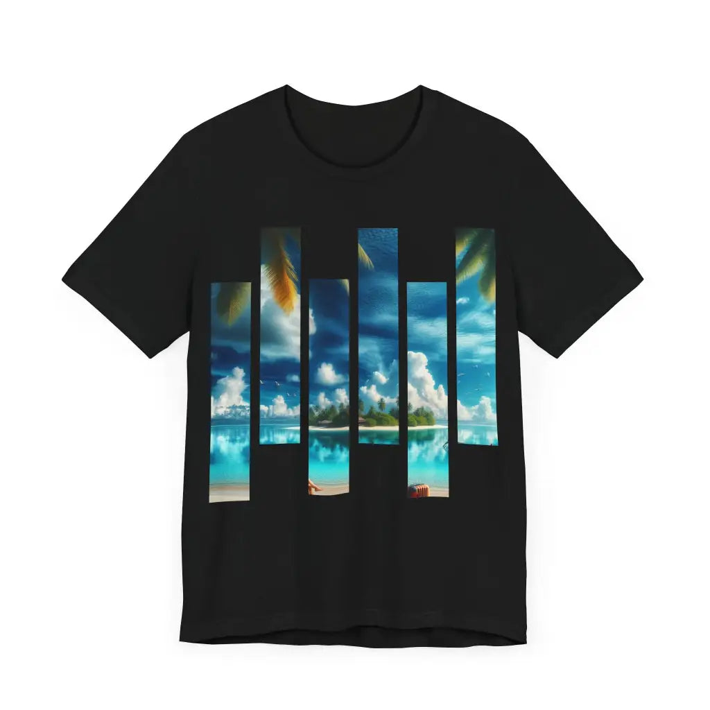 Paradise Stripes Jersey Short Sleeve Tee T Shirt