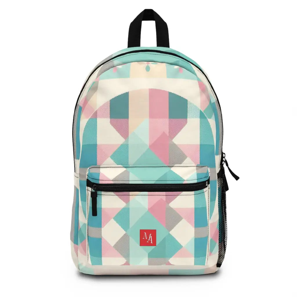 Pastel Geometry and Botanical Motifs - Backpack - One size