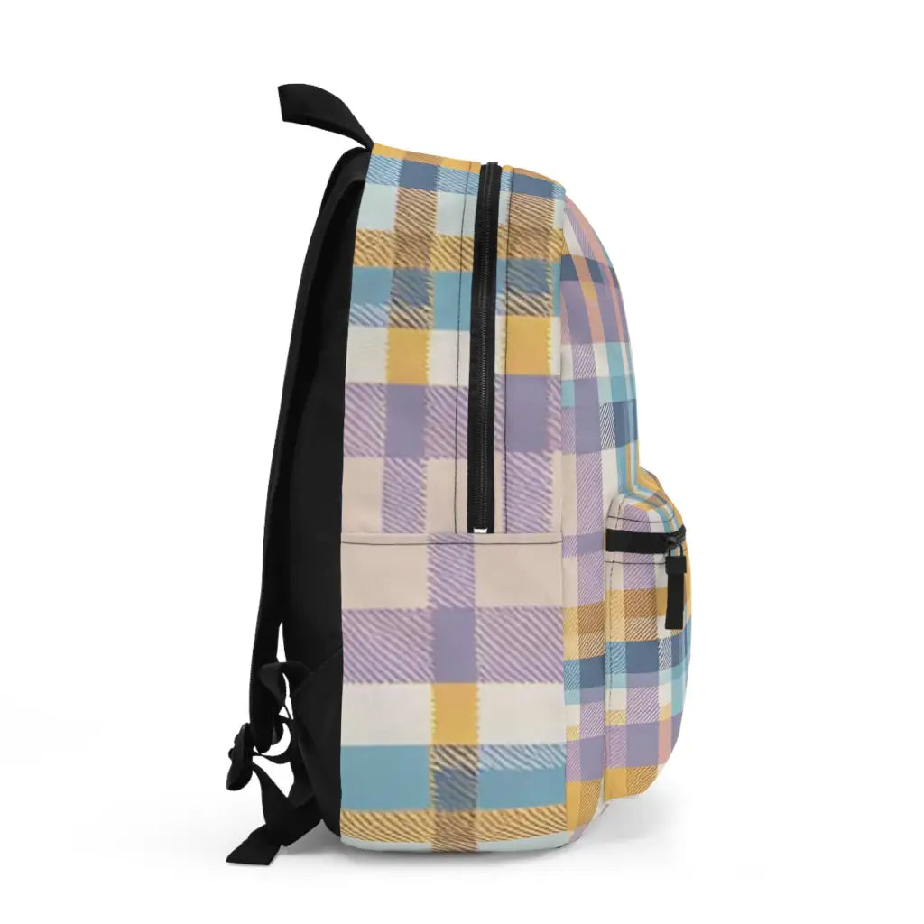 Pastel Plaid Patchwork - Backpack - One size - Bags