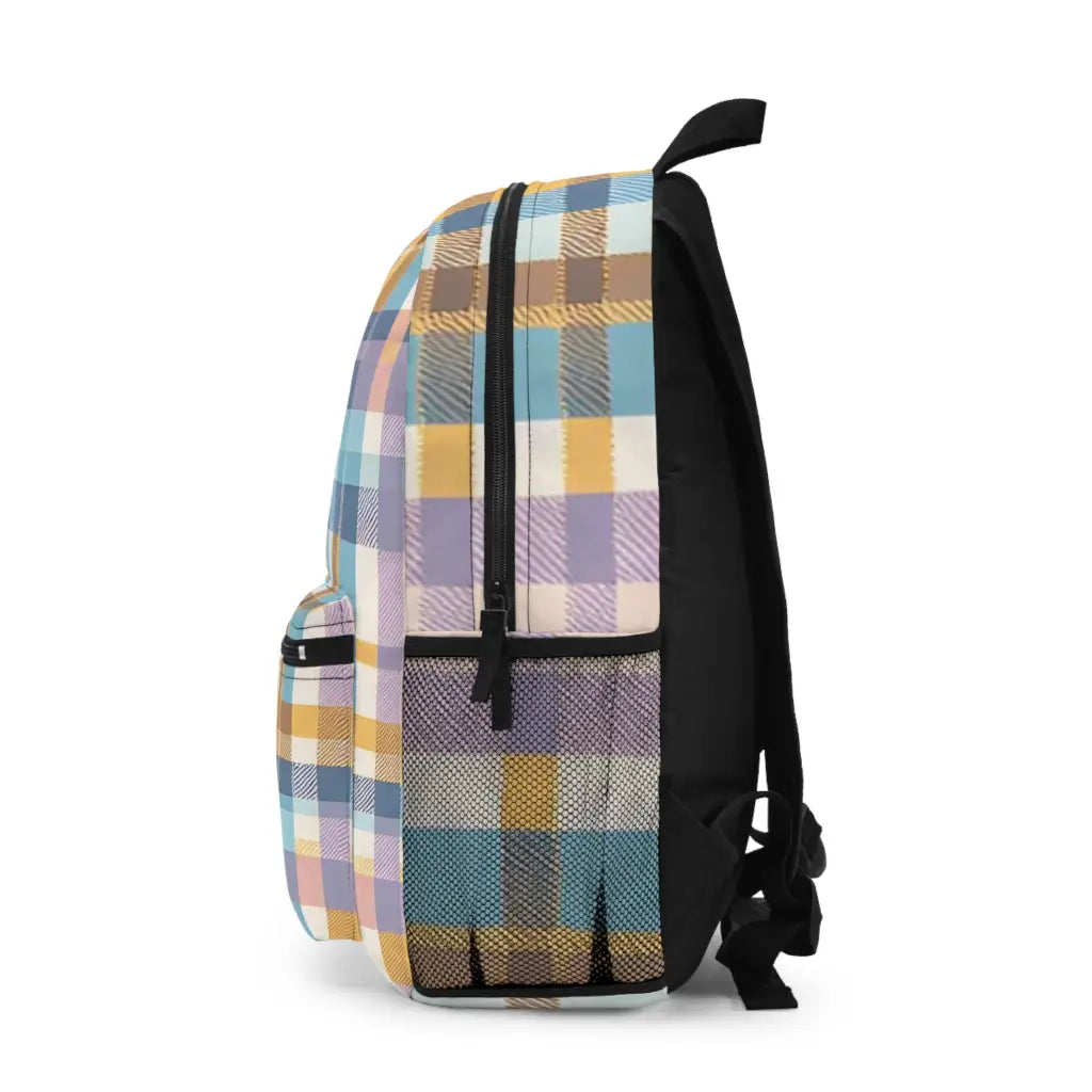 Pastel Plaid Patchwork - Backpack - One size - Bags