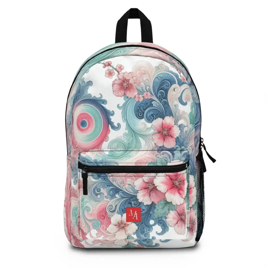 Pastel Whirls and Blooms - Backpack - One size - Bags