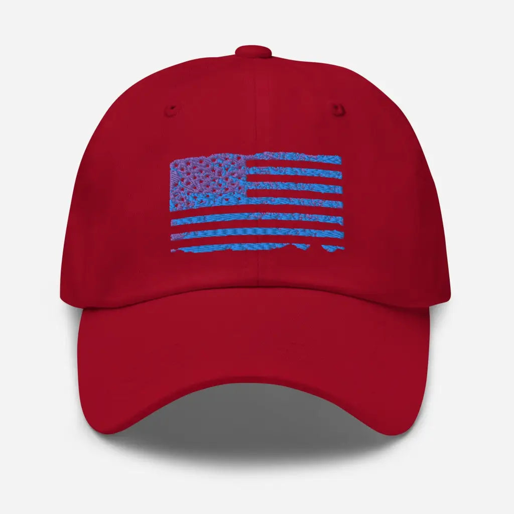 Patriot Flag Dad hat - Cranberry - Hat