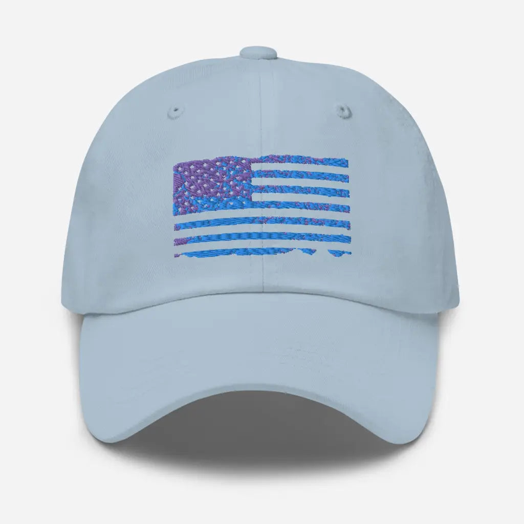 Patriot Flag Dad hat - Light Blue - Hat