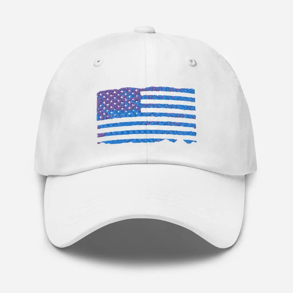 Patriot Flag Dad hat - White - Hat