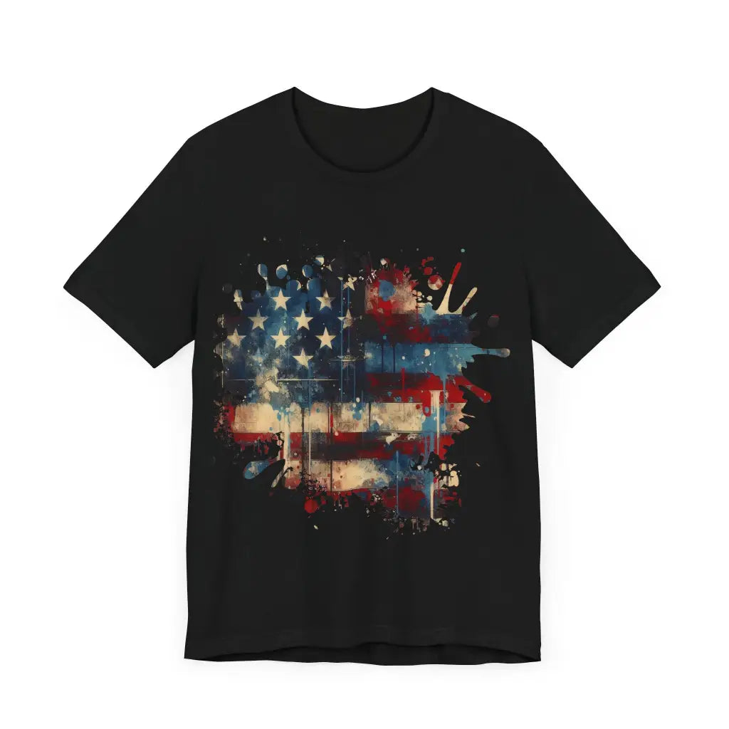 Patriotic Tapestry Grunge - Jersey Short Sleeve Tee