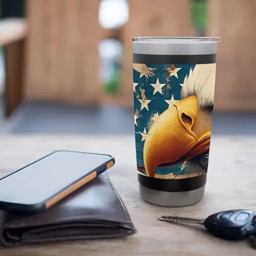 Patriot’s Pride: The Bald Eagle and American Flag Stainless