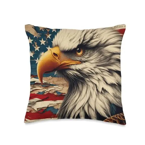 Patriot’s Pride: The Bald Eagle and American Flag Throw