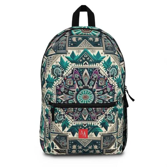 Patterned Mosaic of Nature and Geometry Backpack One size