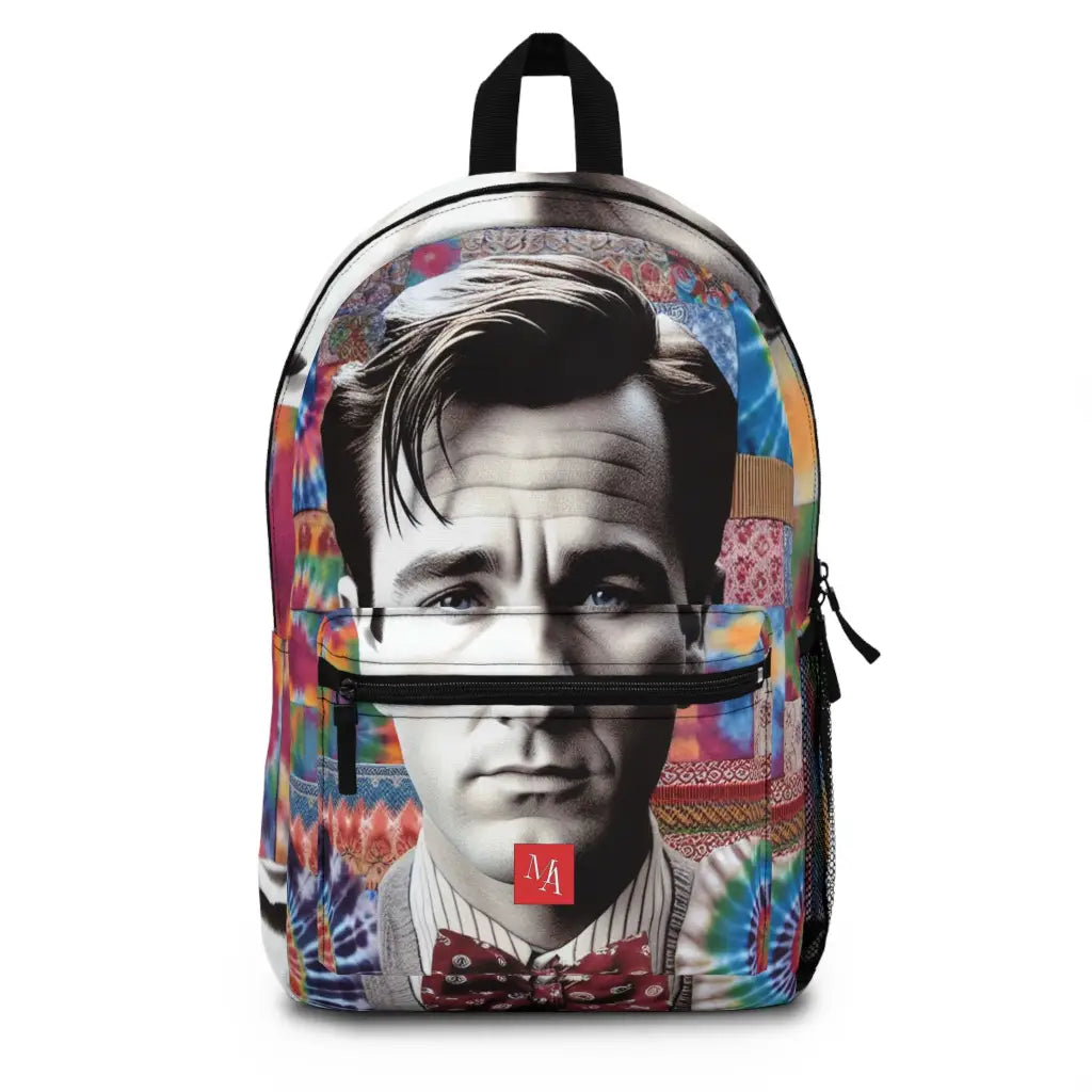 Patterned Portrait of Contemplation - Backpack - One size