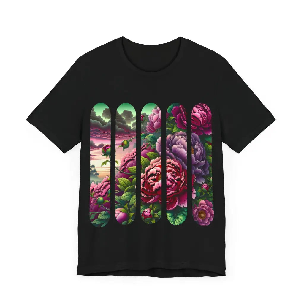 Peony Paradise at Dusk - Jersey Short Sleeve Tee - T-Shirt