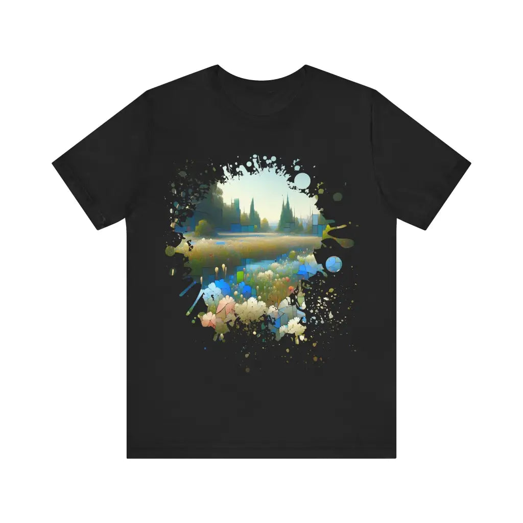 Petal Prism Panoply - Jersey Short Sleeve Tee - Black / S