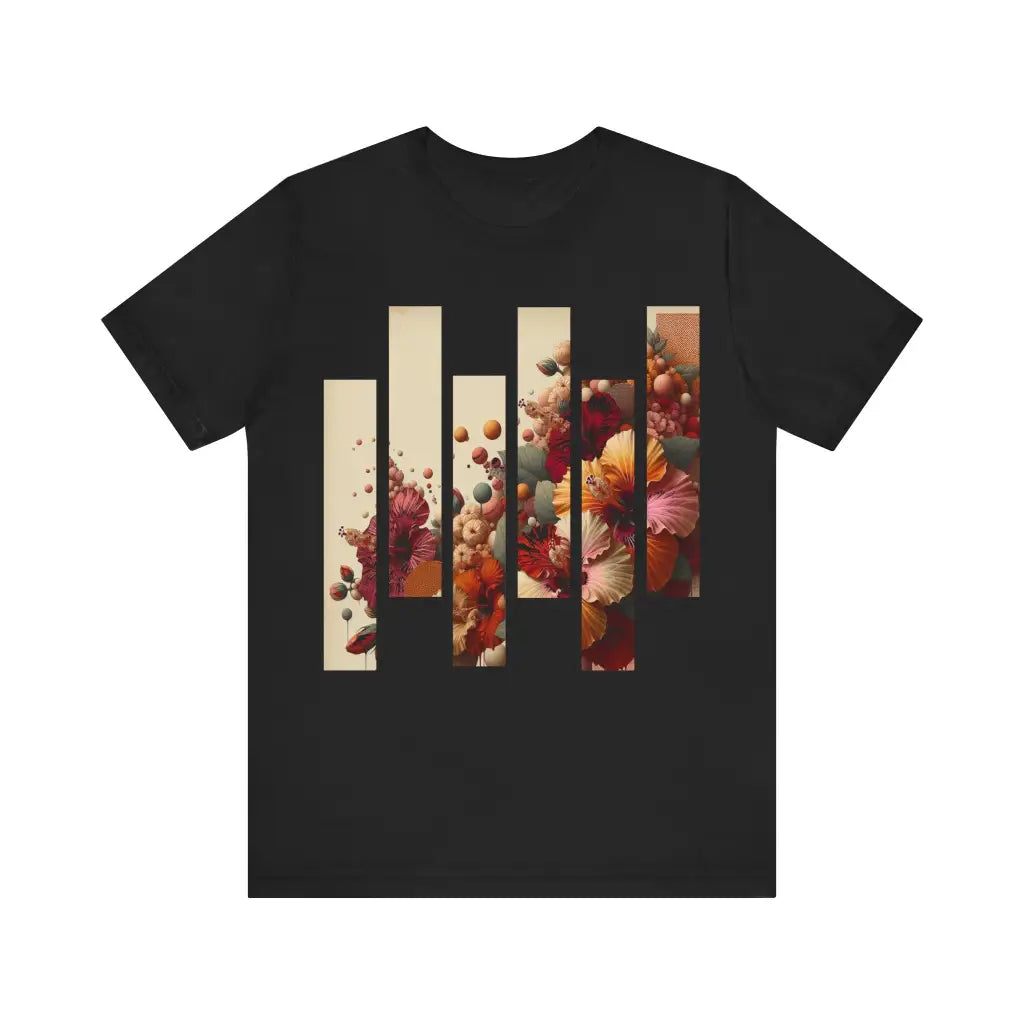 Petals and Patterns Unfold Jersey Short Sleeve Tee Black