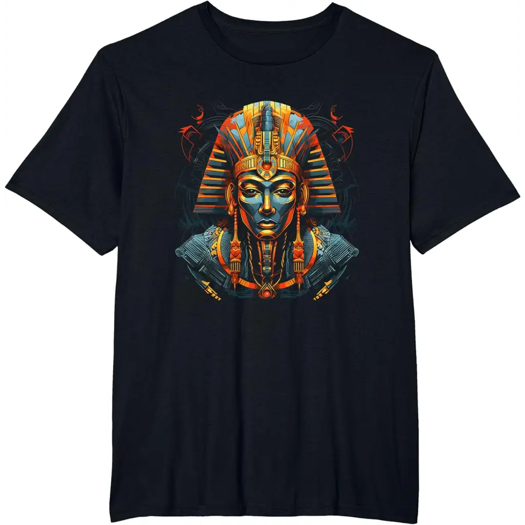 Pharaoh’s Gaze: The Eternal Ruler T-Shirt - Black