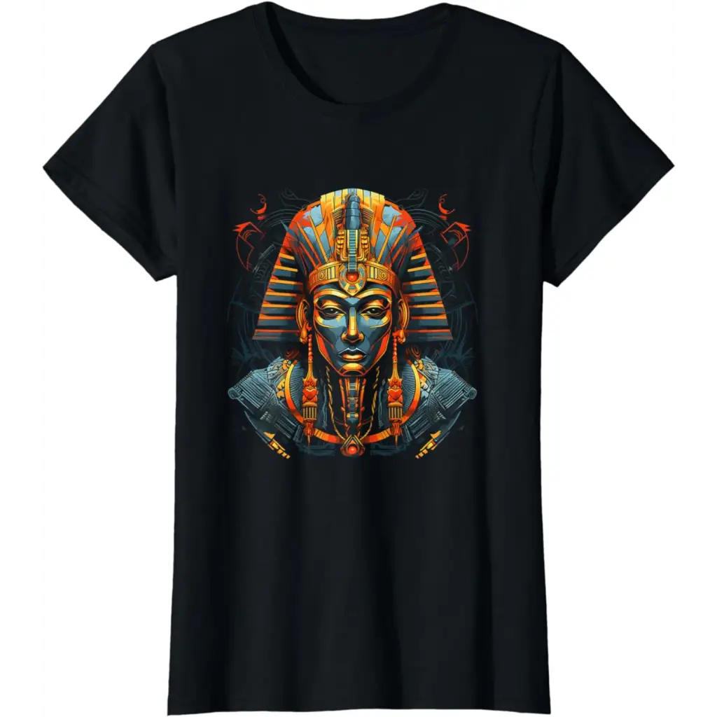 Pharaoh’s Gaze: The Eternal Ruler T-Shirt - Black / Women