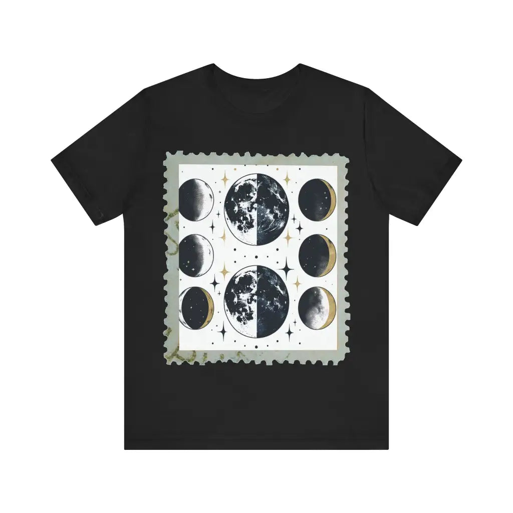 Phases of the Moon Jersey Short Sleeve Tee Black / S T Shirt