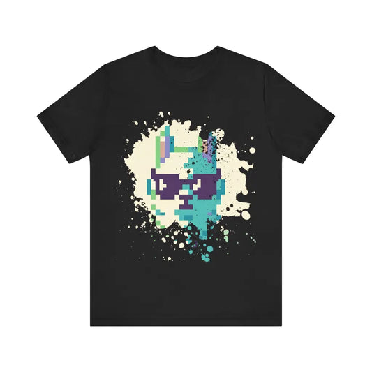 Pixel Pooch with Shades - Jersey Short Sleeve Tee - Black