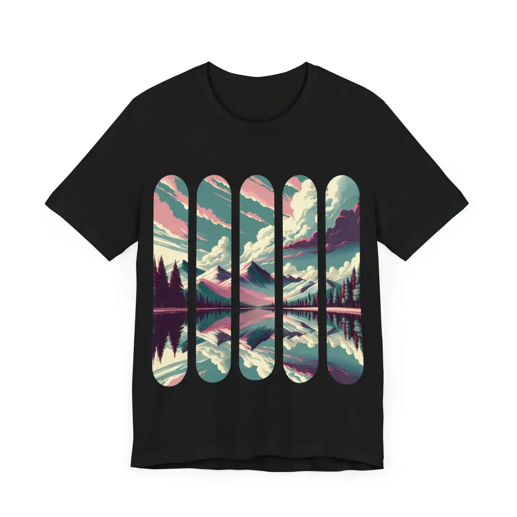 Pixelated Alpine Reflections - Jersey Short Sleeve Tee