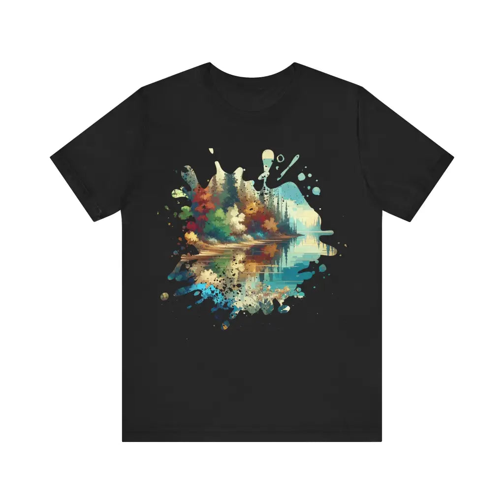 Pixelated Serenity by the Lake - Jersey Short Sleeve Tee