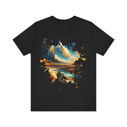 Pixelated Terrain at Sunrise - Jersey Short Sleeve Tee