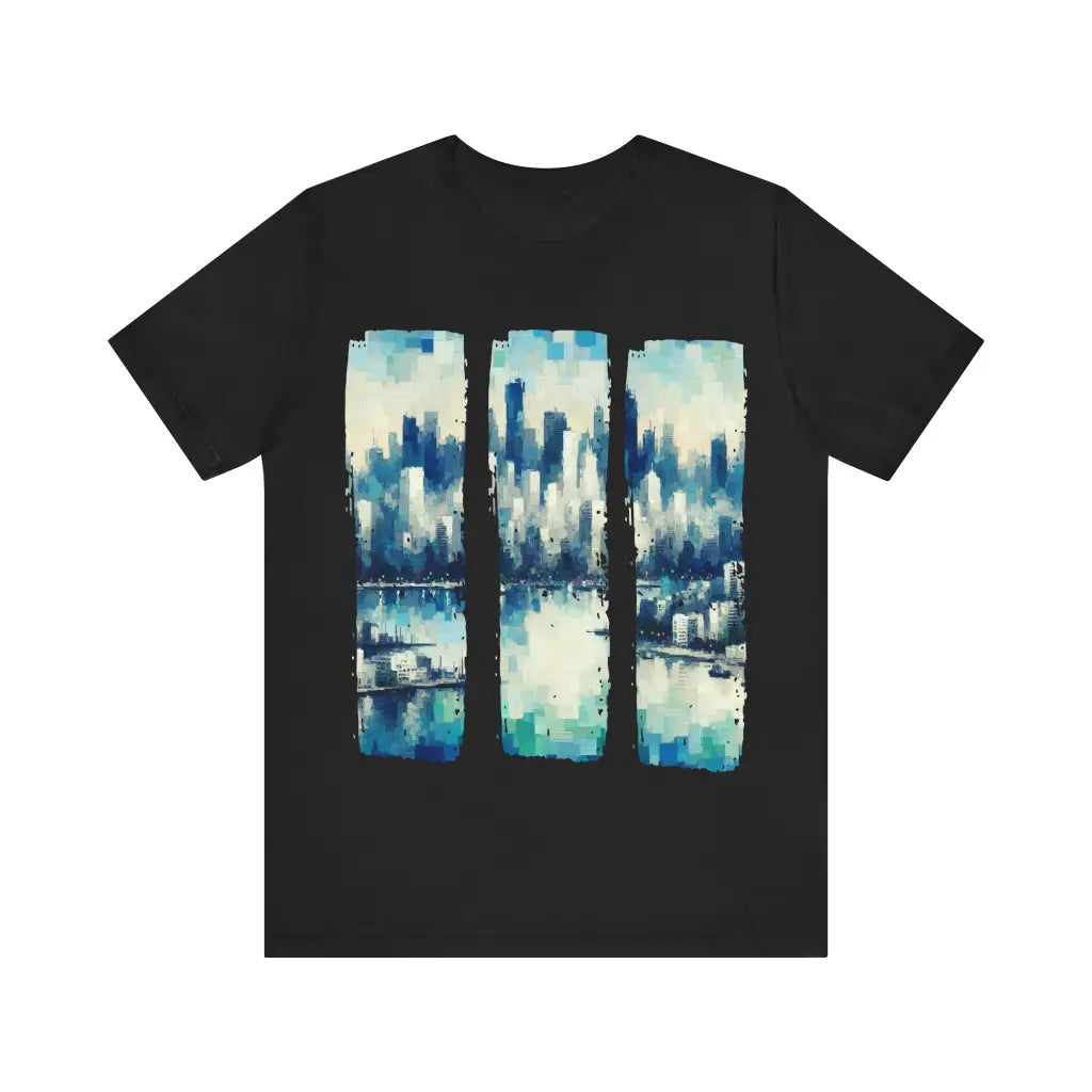 Pixelated Waterfront Panoramic View - Jersey Short Sleeve