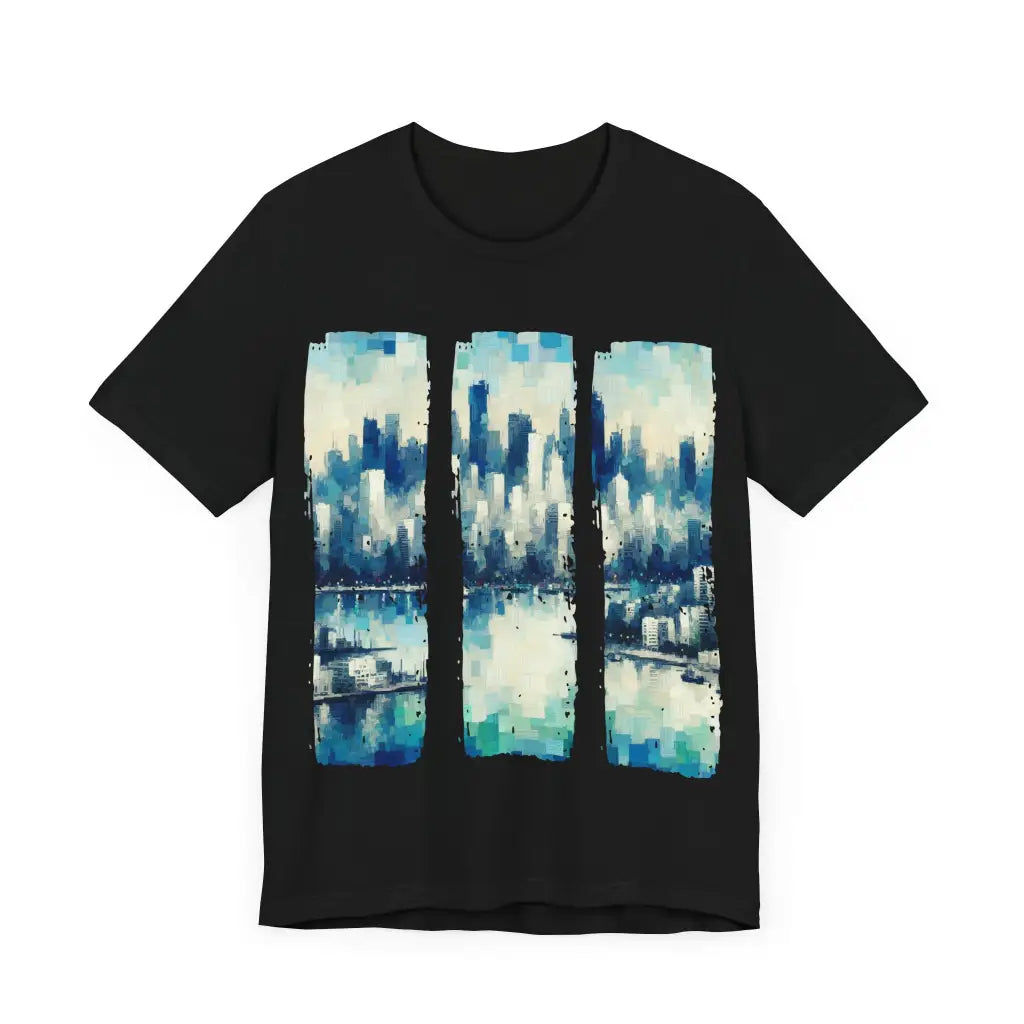 Pixelated Waterfront Panoramic View - Jersey Short Sleeve