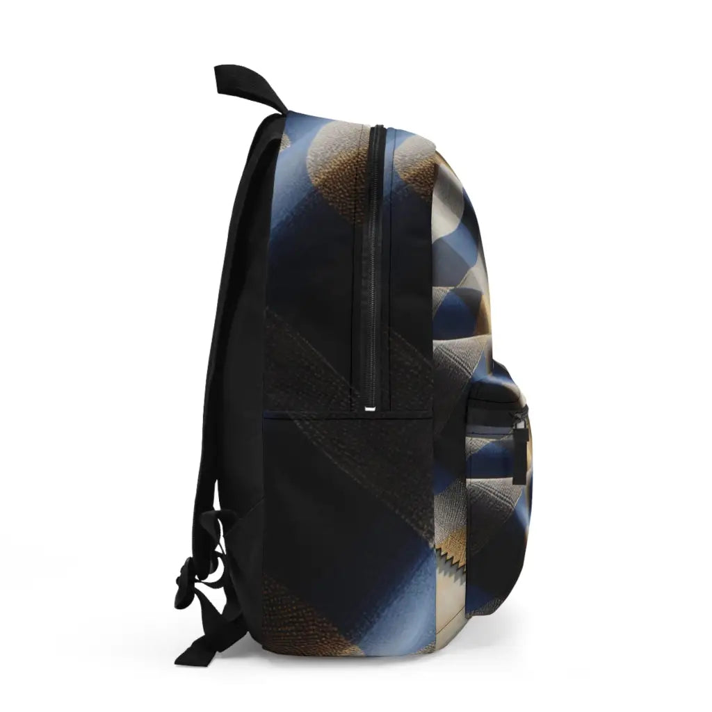 Plaid Illusion on Wooden Surface - Backpack - One size