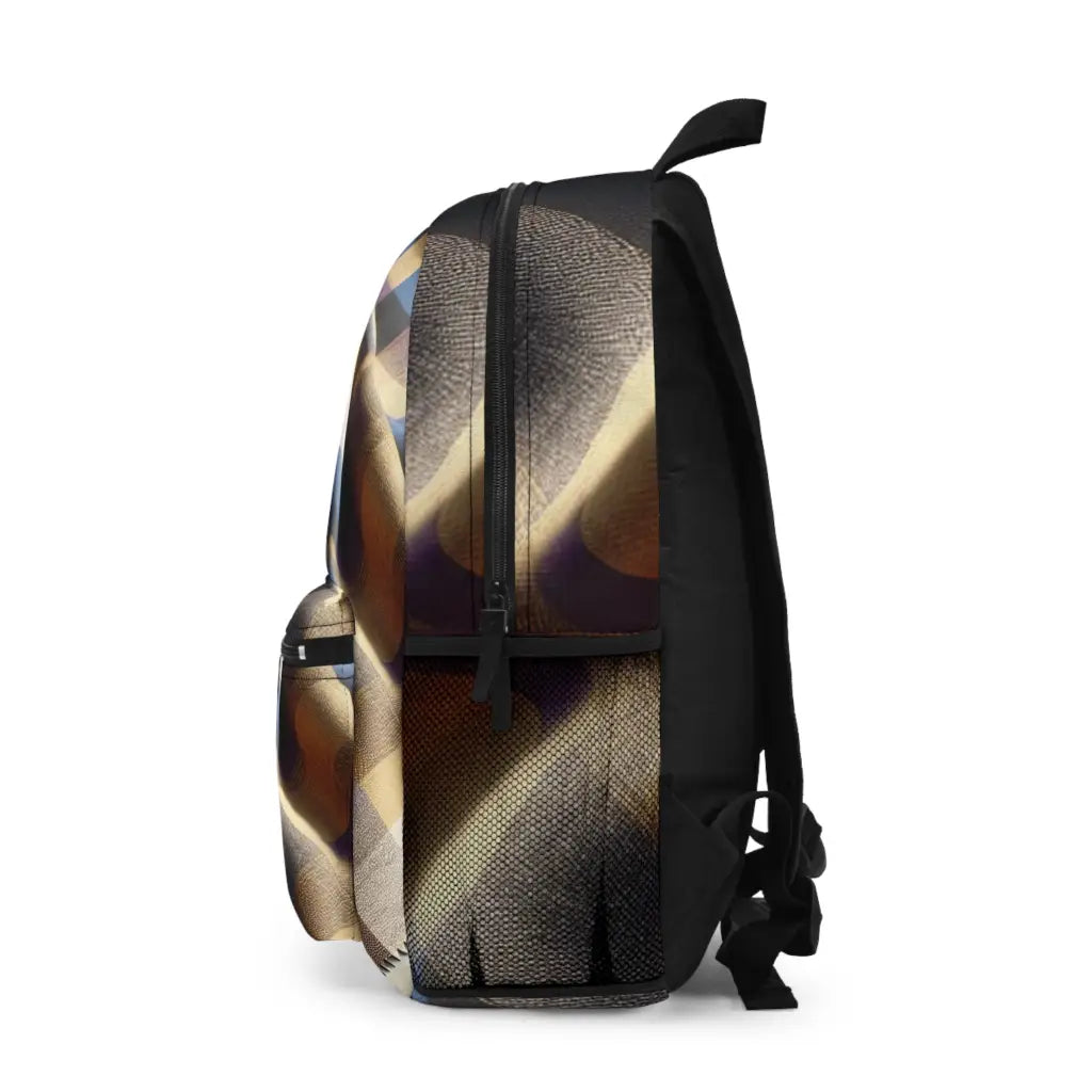 Plaid Illusion on Wooden Surface - Backpack - One size