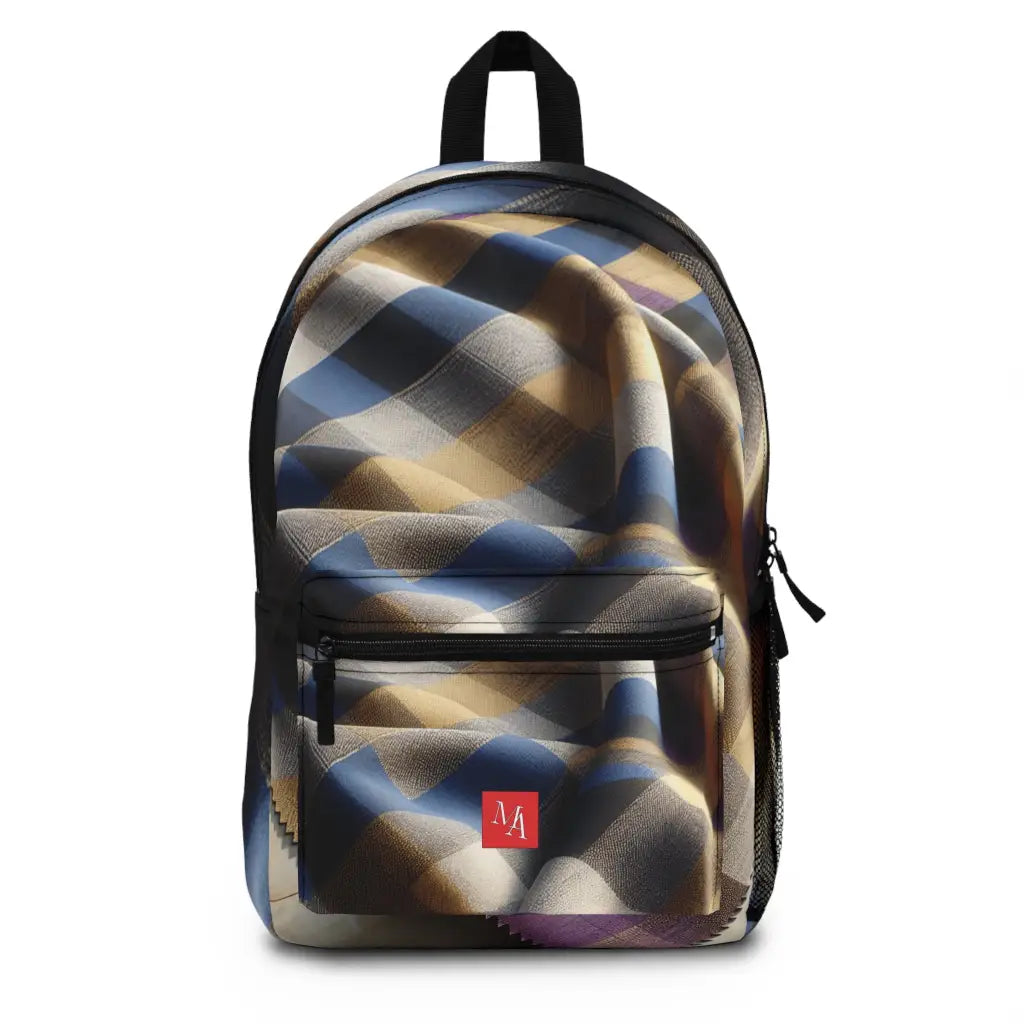 Plaid Illusion on Wooden Surface - Backpack - One size