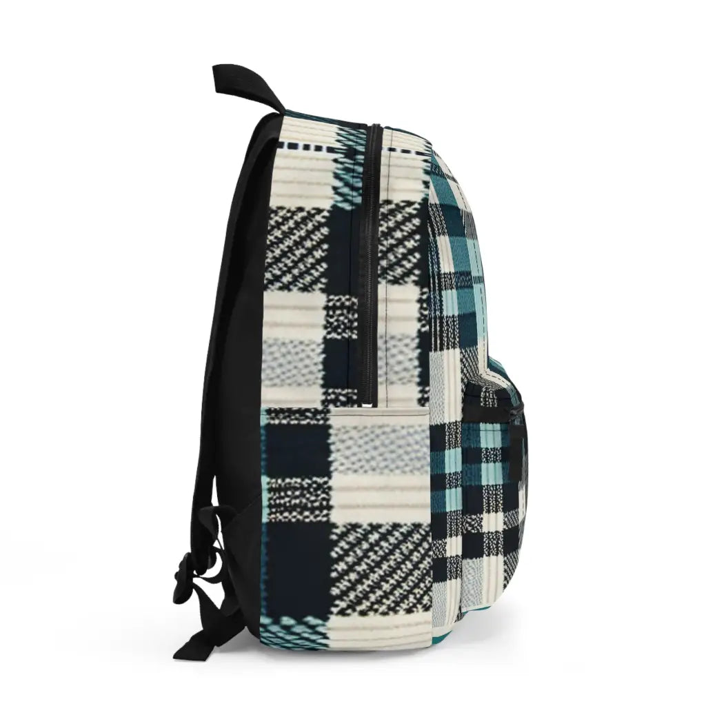 Plaid Patterns and Shades of Blue - Backpack - One size