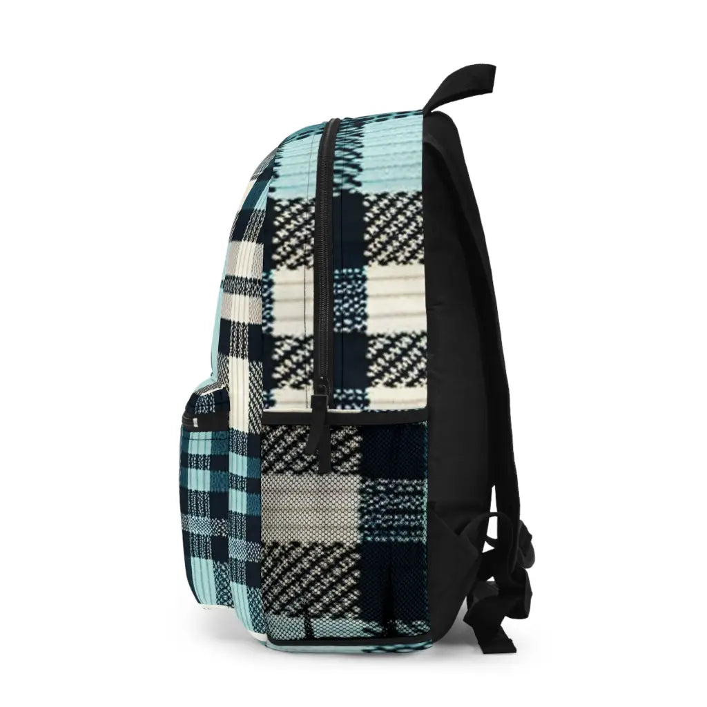 Plaid Patterns and Shades of Blue - Backpack - One size