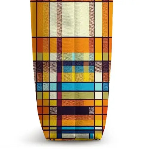 Plaid Sunlit Grid: Retro Geometric Harmony Tote Bag Apparel