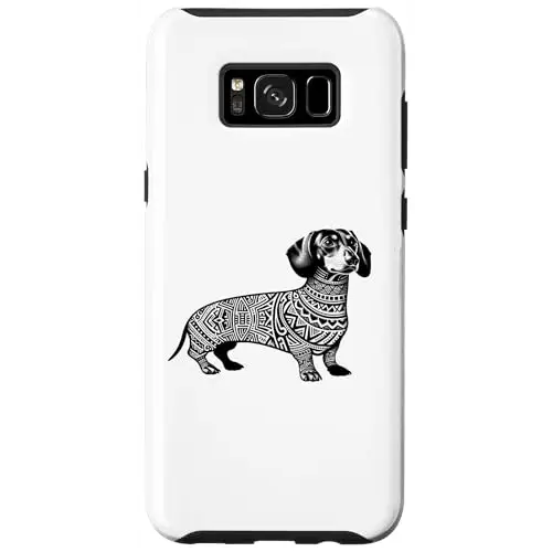 Playful Tribal Pattern: Stylish Dachshund in Black