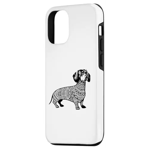 Playful Tribal Pattern: Stylish Dachshund in Black