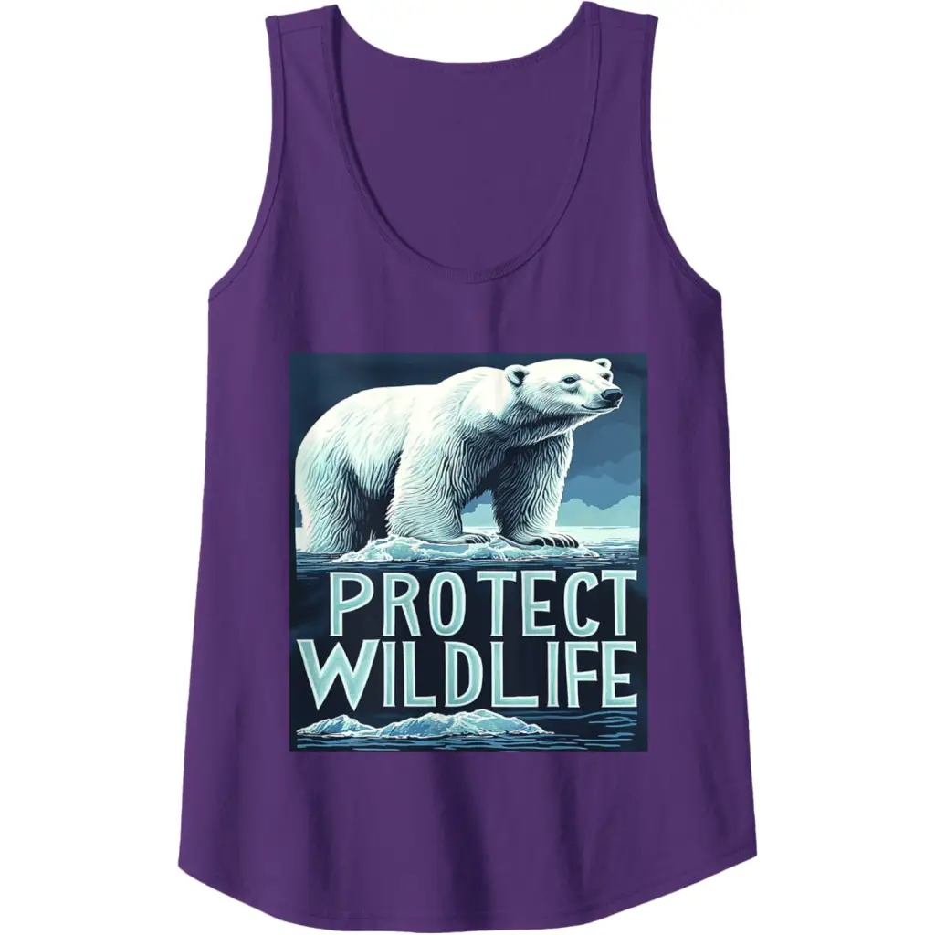 Polar Bears: Guardians of the Ice Tank Top - Purple / Women