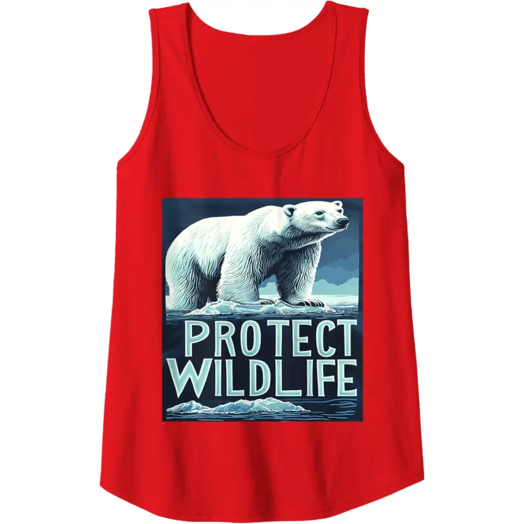 Polar Bears: Guardians of the Ice Tank Top - Red / Women