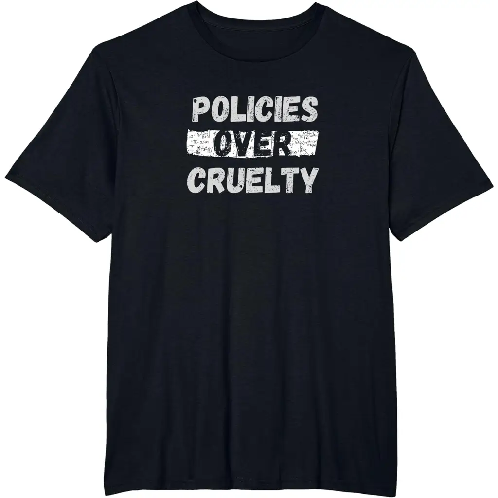 Policies Over Cruelty T-Shirt - Black / Men’s Big