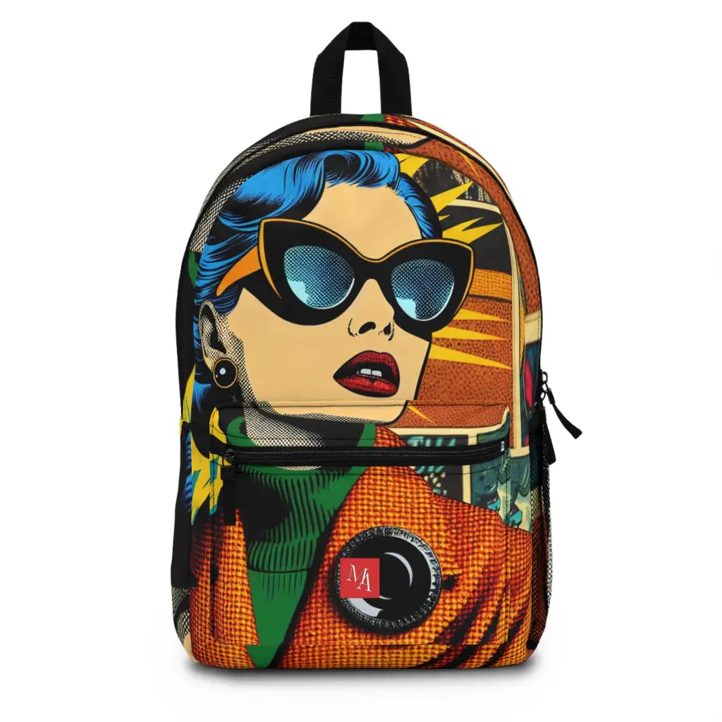 Pop Art Diva Amidst Comic Backdrop - Backpack - One size