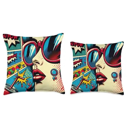 Pop Art Explosion: Sip of Retro Cool Throw Pillow Toy
