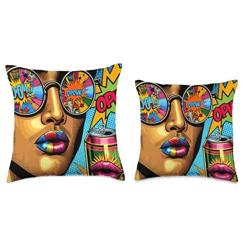 Pop Art Explosion: Sip of Retro Cool Throw Pillow Toy