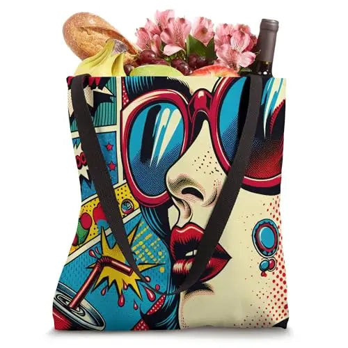 Pop Art Explosion: Sip of Retro Cool Tote Bag Apparel