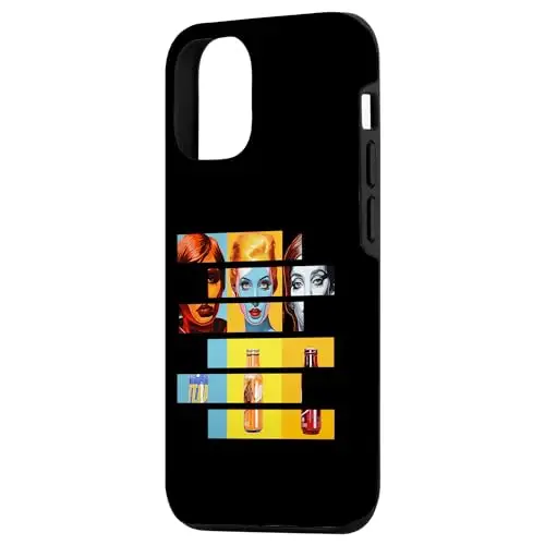 Pop Art Fusion: Fragmented Faces & Soda Bottles Case